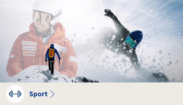 Bild von verschiedenen Wintersport Aktivitäten von Athleten, die von Burgerstein unterstützt werden