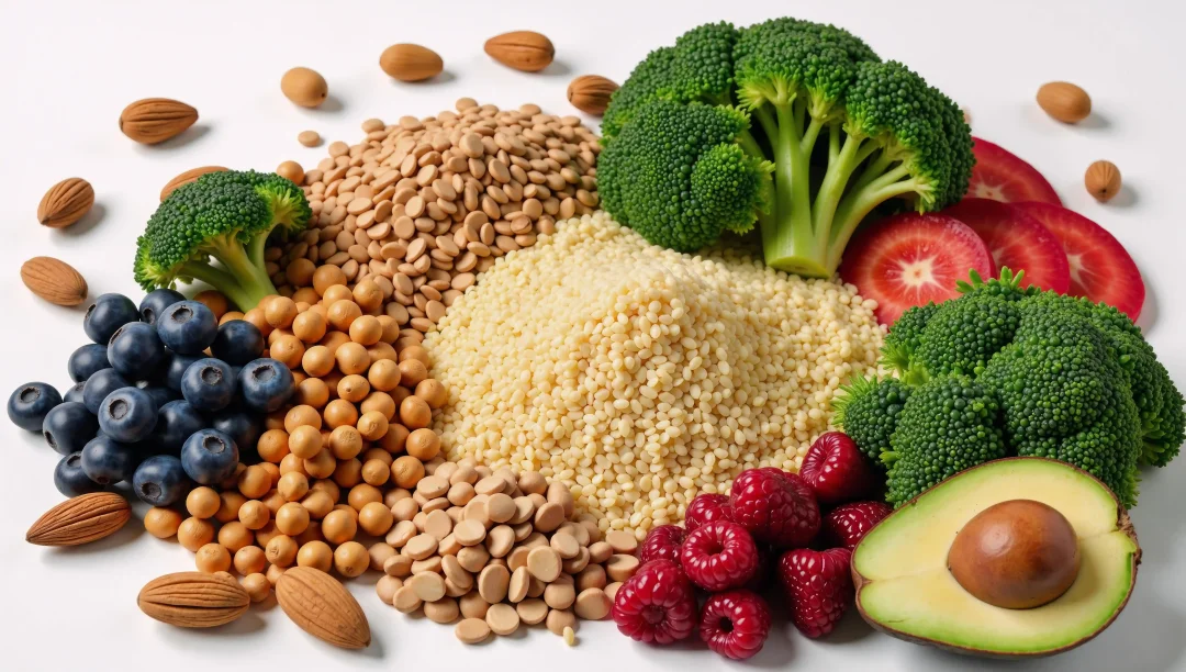 Foods rich in fibre, such as broccoli, avocado and raspberries, support a healthy gut