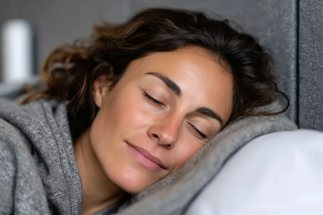 A woman in pre-menopause sleeping