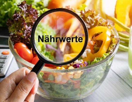 Eine Lupe auf einen Teller gerichtet