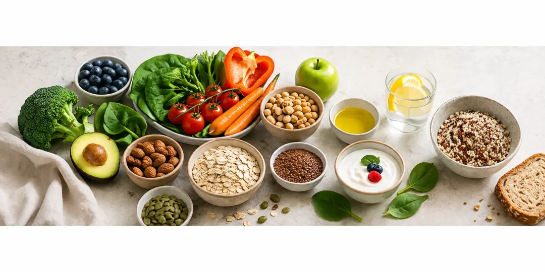 A selection of healthy foods