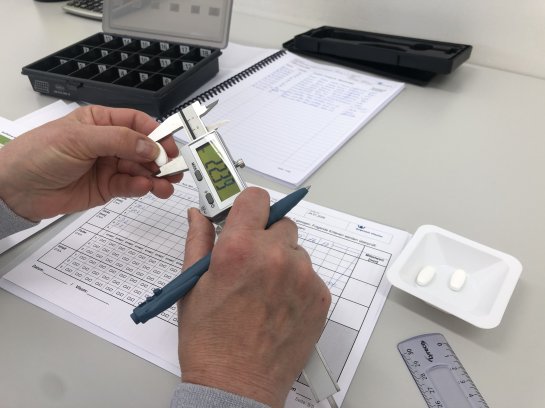 The size of a tablet is measured