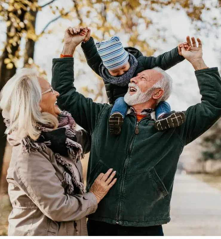 Grandparents and their grandchildren outdoors – micronutrients, vitamins and minerals to support the immune system and the body’s defences