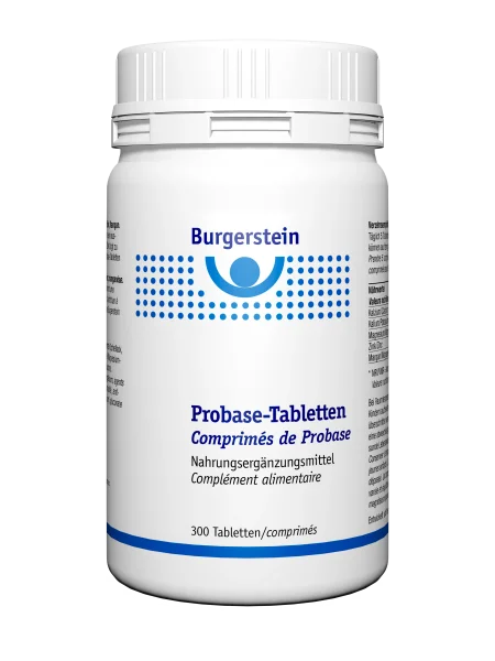 Burgerstein Probase Tabletten 300 Stück – Basenpräparat Nahrungsergänzungsmittel zur Unterstützung des Säure-Basen-Haushalts, Dose mit Schraubverschluss